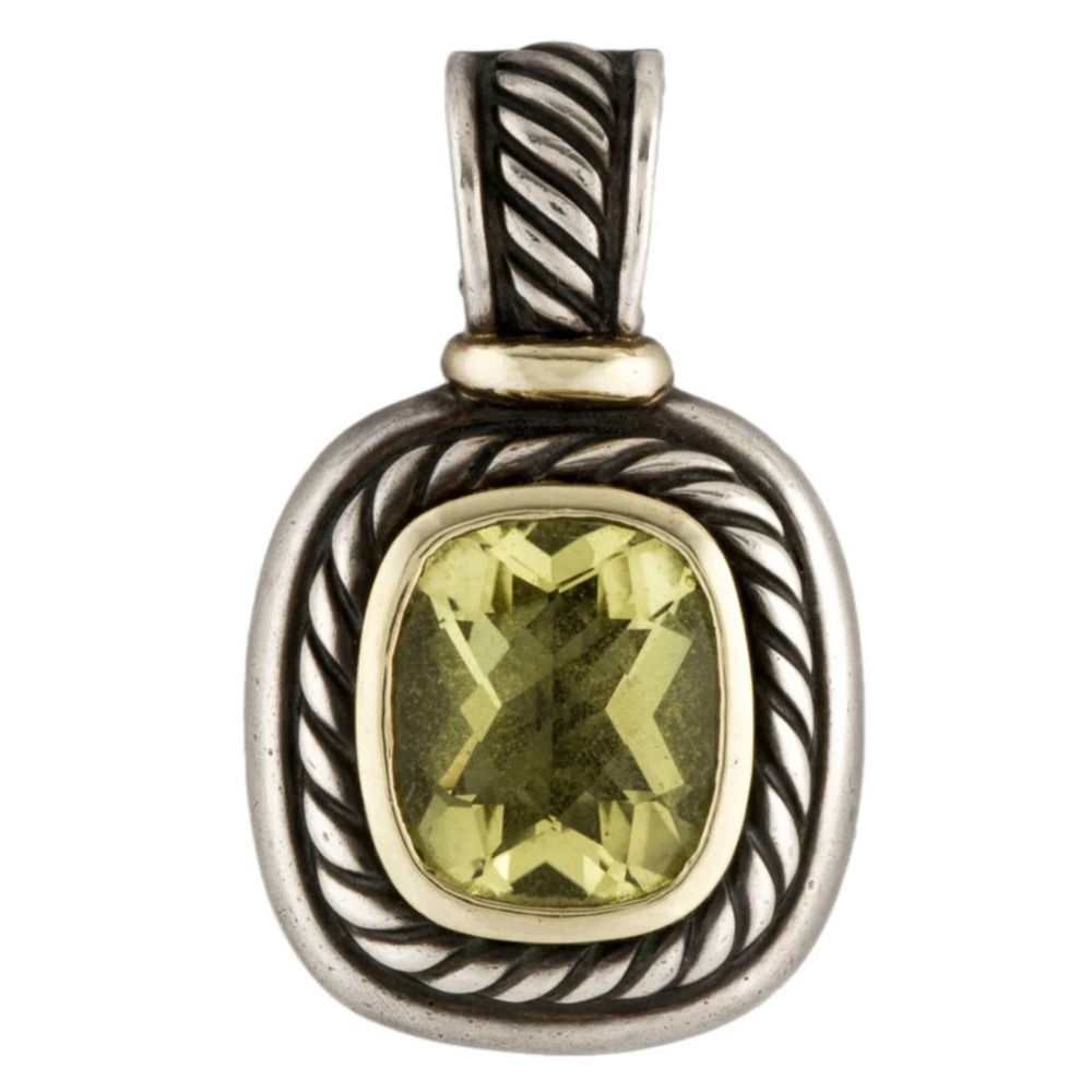 David Yurman Blackened sterling silver Two-Tone Quartz Albion Pendant
